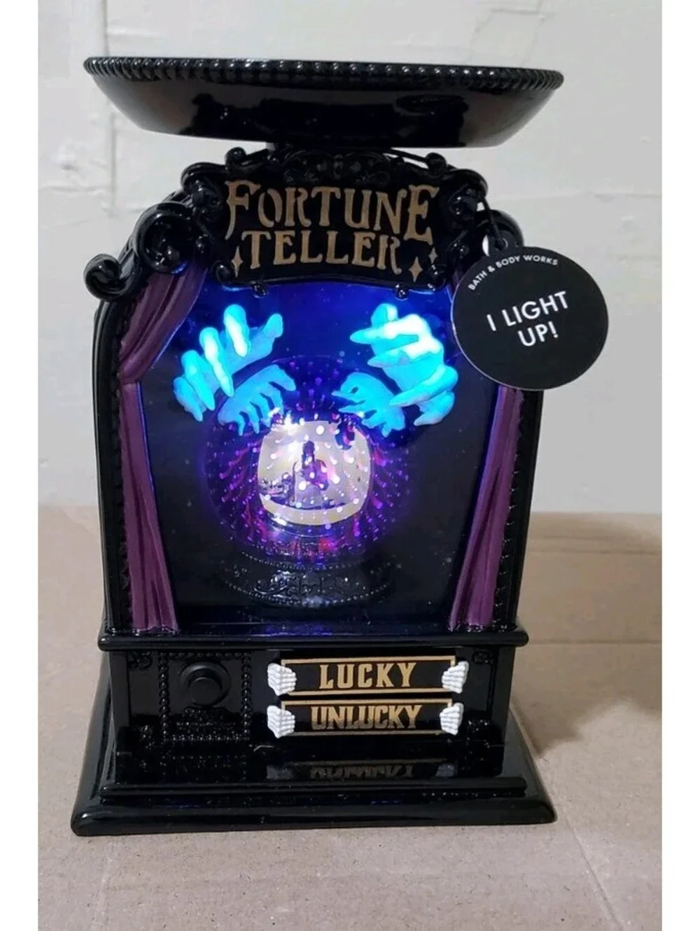 Bath & Body Works Halloween Fortune Teller Candle Holder Light Up Globe 3 Wick
